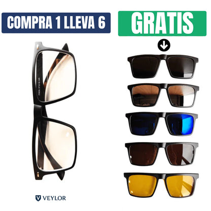 Gafas Magnéticas 6 en 1 Multicolores - COMPRA 1 LLEVA 6 + Funda de Cuero Gratis